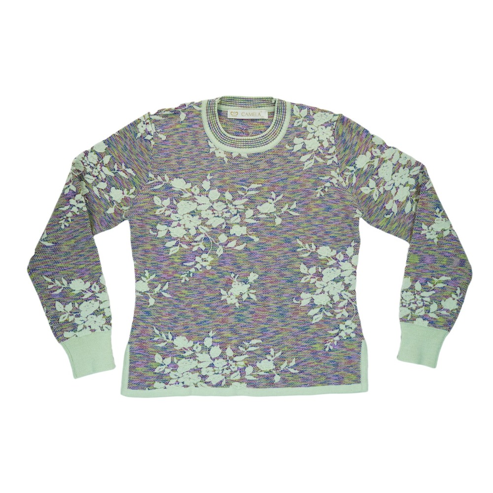Vintage Camela Floral Pattern Sweatshirt Pullover‎ Women's Size 34 EUC